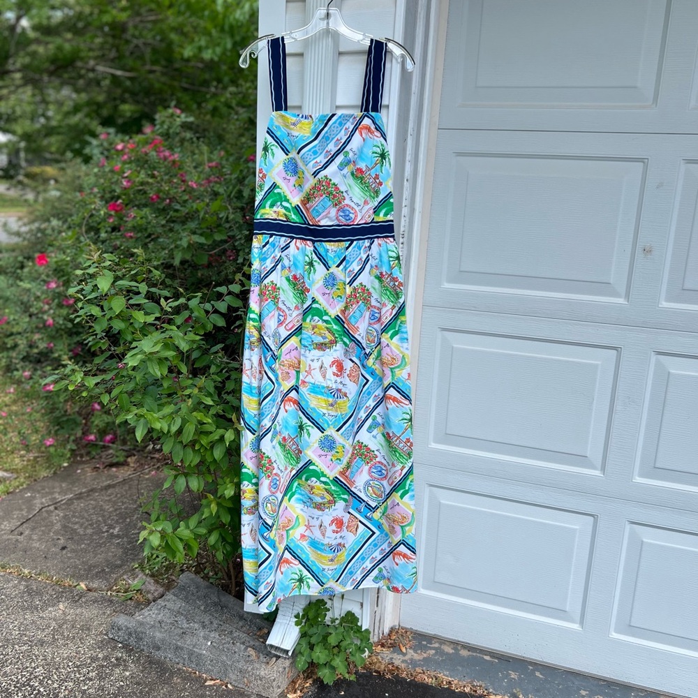 NWT Talbots Gorgeous Multicolor Tropical Vacation Cotton Lined Maxi Dress